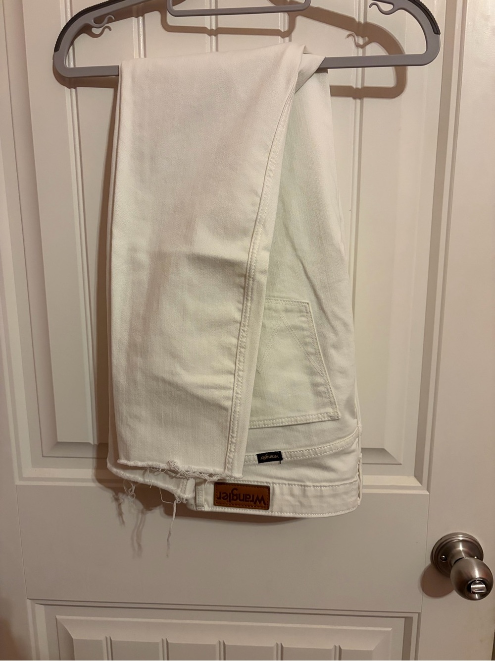 Wrangler Off-White Frayed Hem Jeans